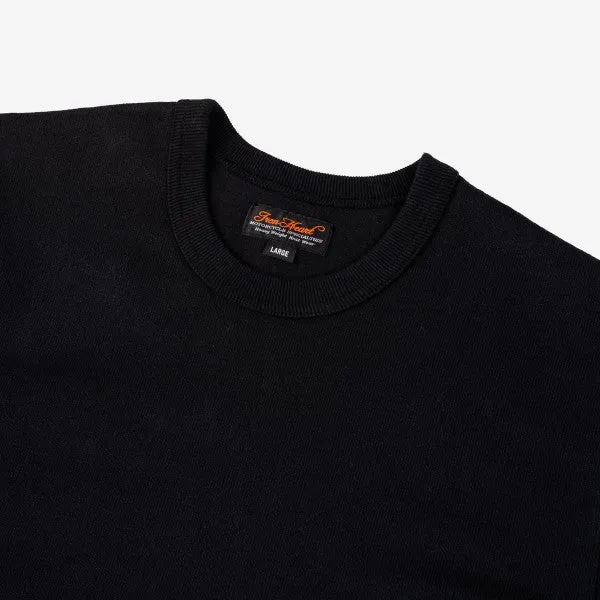 11oz Cotton Knit Crew Neck T-Shirt - Black IHT-1600-BLK