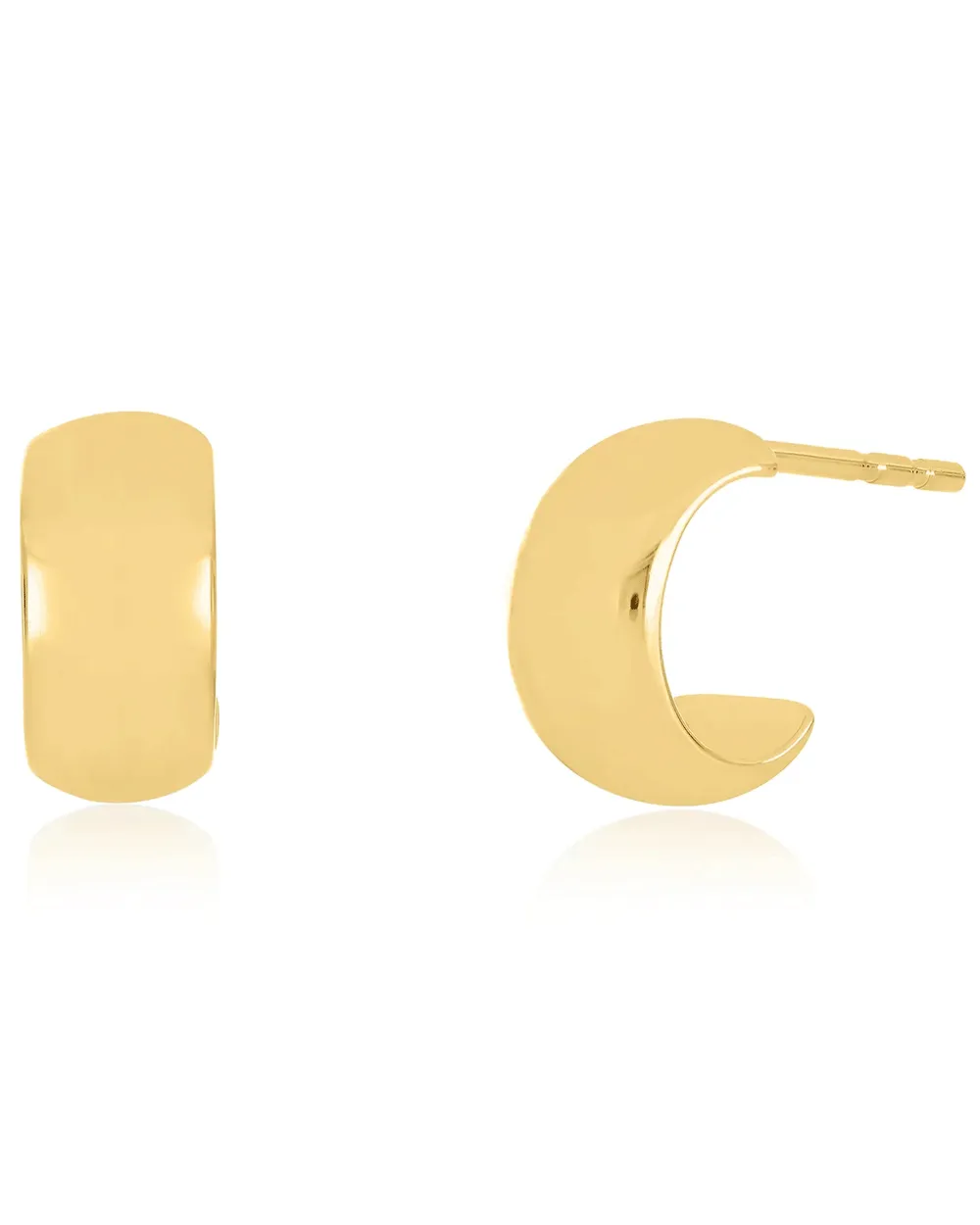 14k Yellow Gold Bubble Huggie Earrings