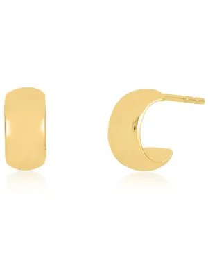 14k Yellow Gold Bubble Huggie Earrings