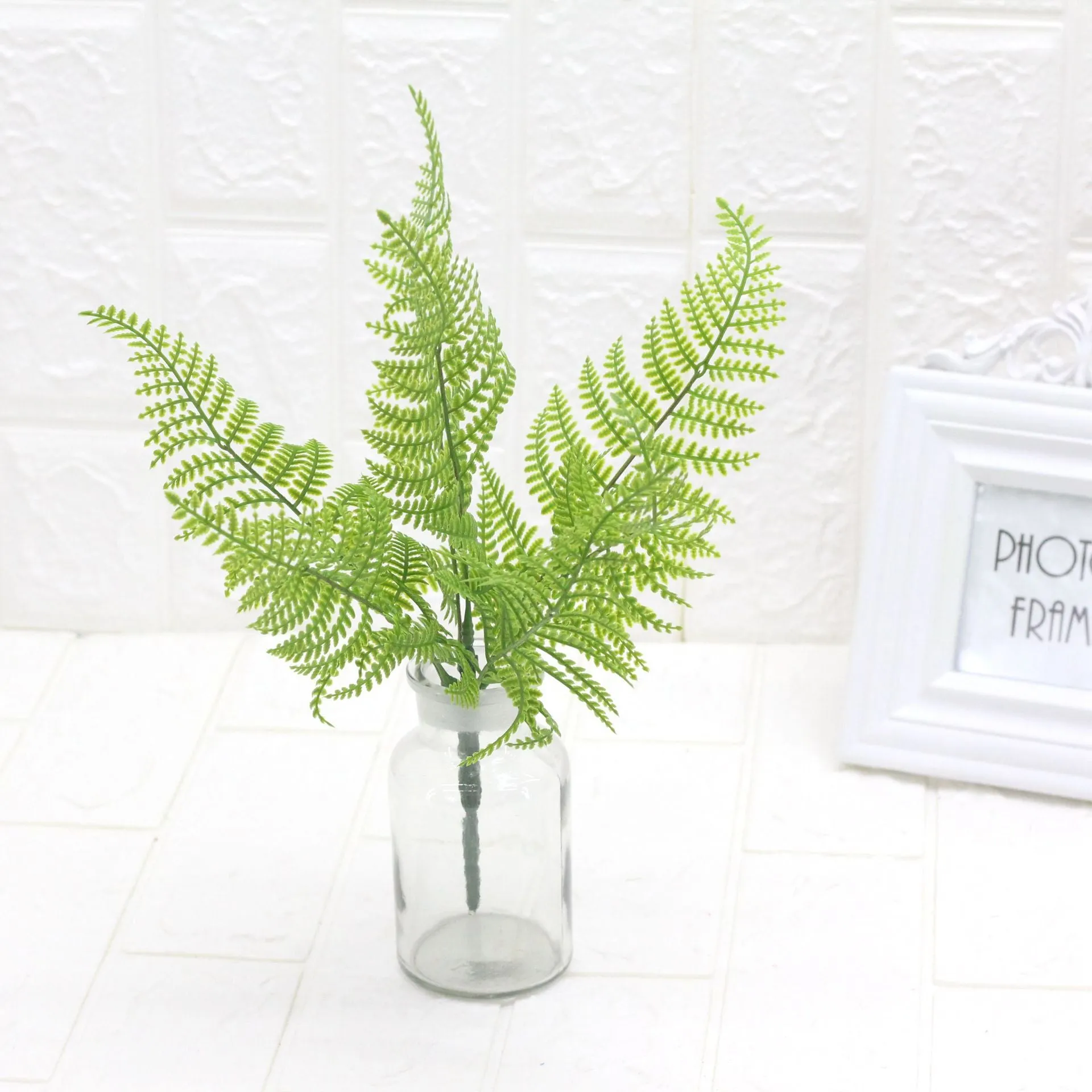 5PCS Artificial Plant Soft Rubber Leaves Plastic Fake Green Plants