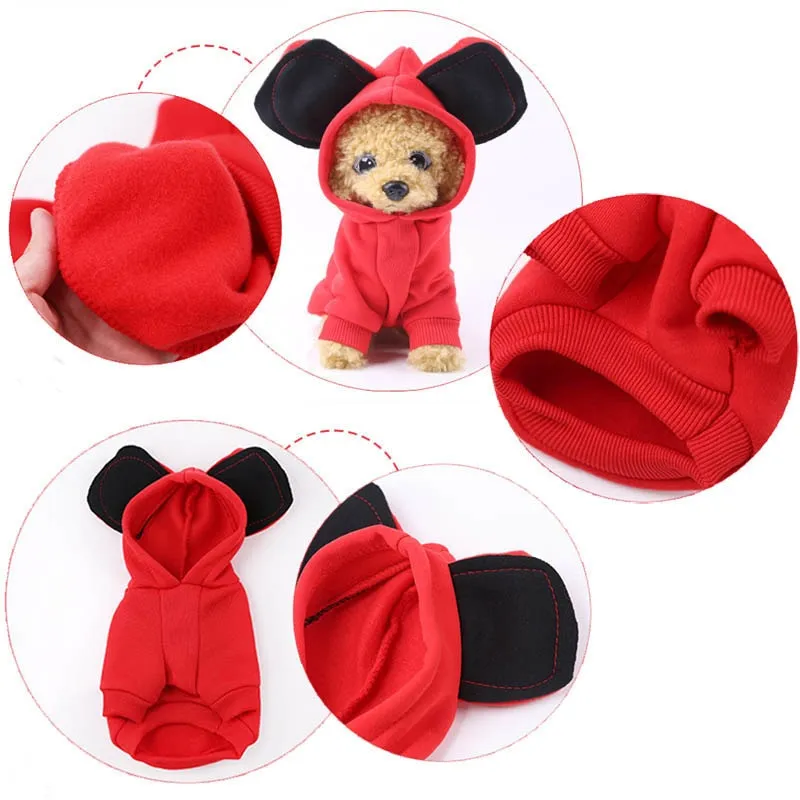 Adorable Big Ears Soft Fleece Winter Hoodie For Dogs