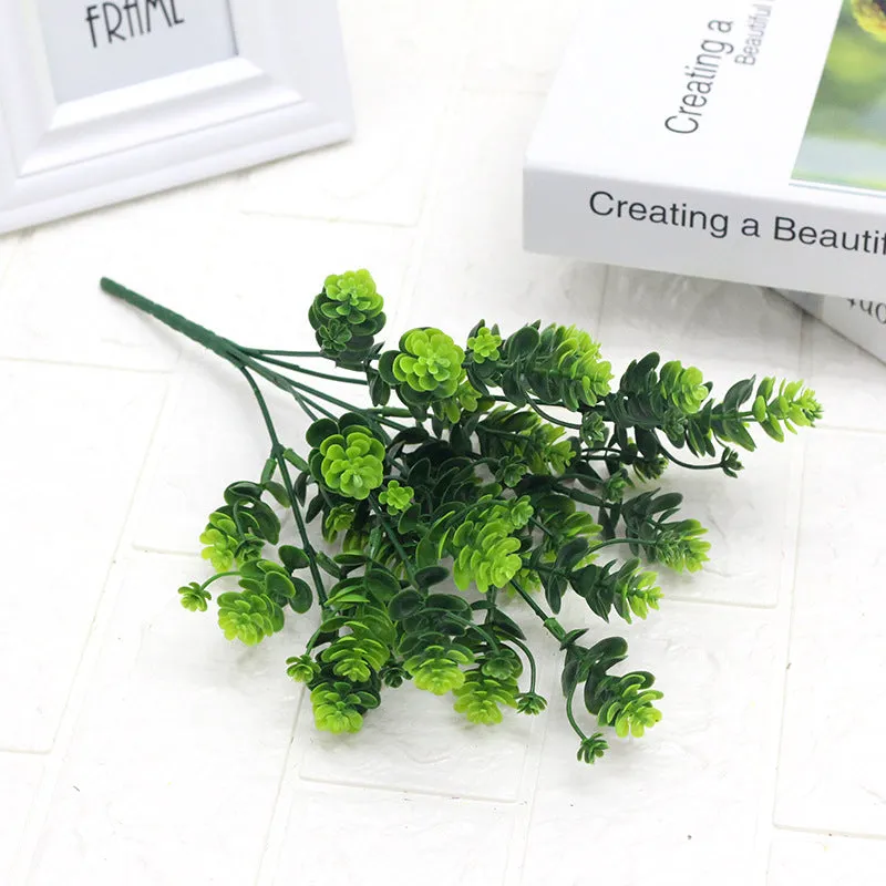 Artificial Plant Decorations Artificial Flower Silk Flower Plastic Fake Green Plants 4PCS