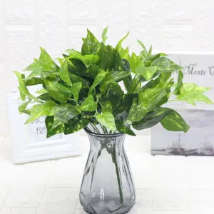 Artificial Plant Leaves 7 Fork Lifestrong Plastic Fake Green Plants 5PCS