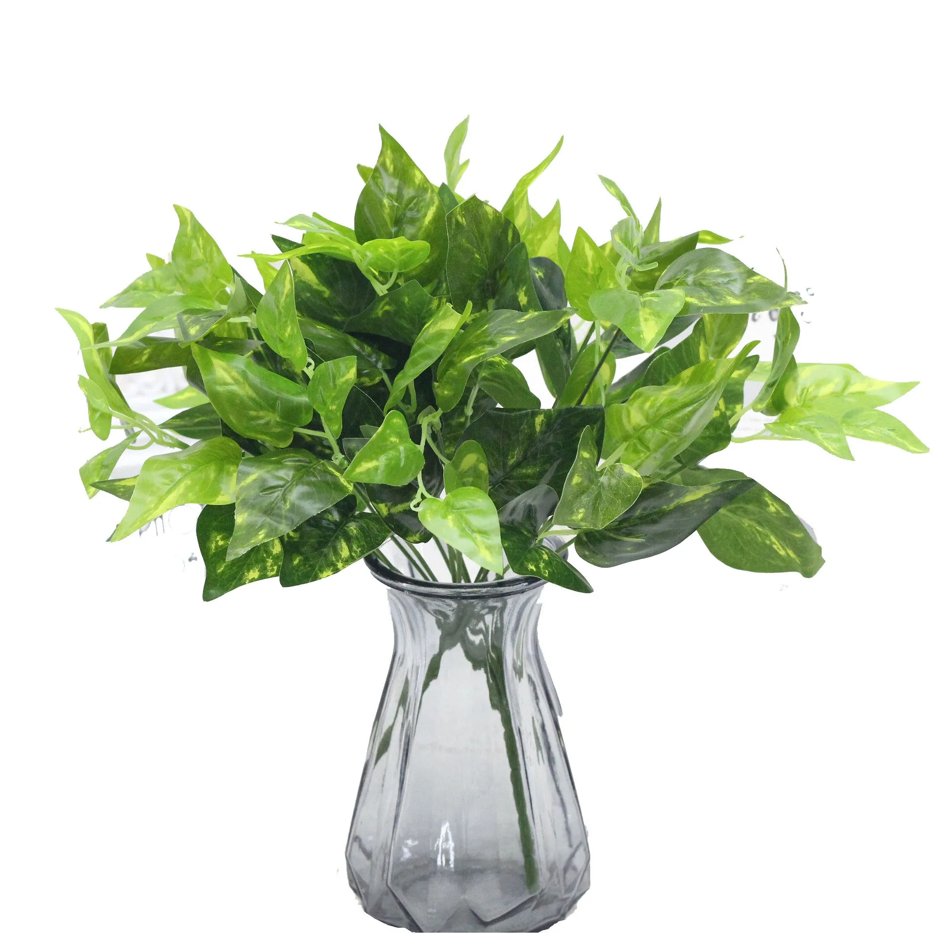 Artificial Plant Leaves 7 Fork Lifestrong Plastic Fake Green Plants 5PCS