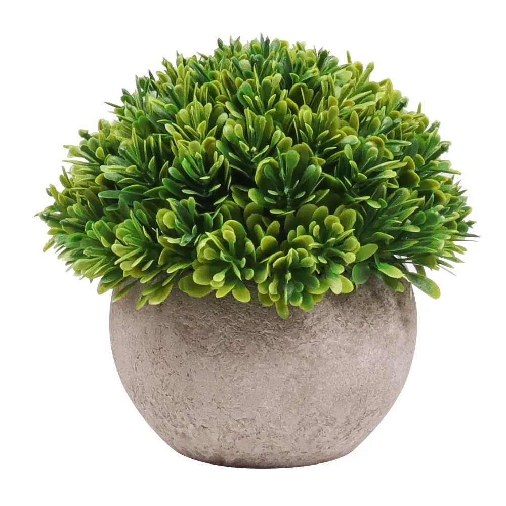 Artificial Plant Potted Baby Tear Thousand-Layer Grass Bonsai 3 Plastic Fake Green Plants with flowerpot