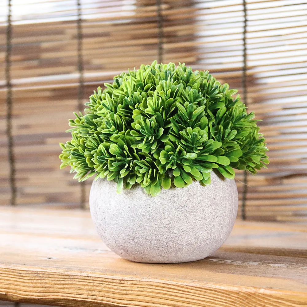 Artificial Plant Potted Baby Tear Thousand-Layer Grass Bonsai 3 Plastic Fake Green Plants with flowerpot