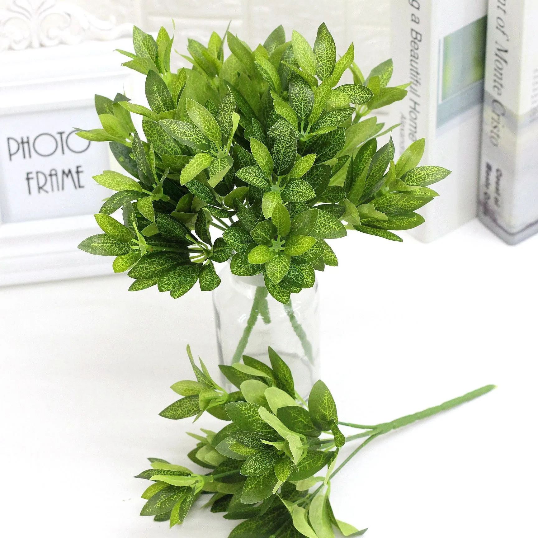 Artificial Plant Rhododendron Leaf Plastic Fake Green Plants 5PCS