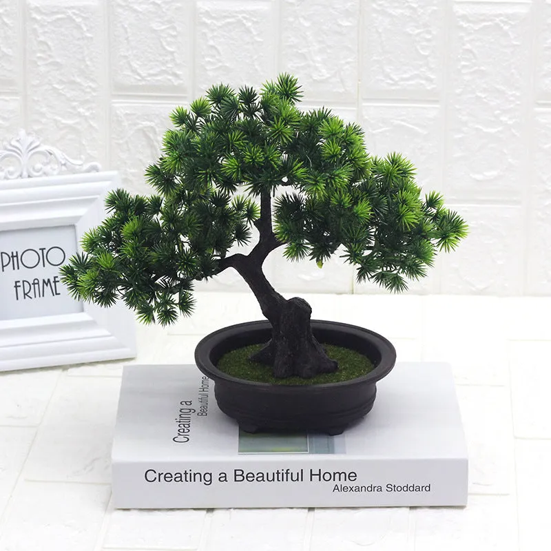 Artificial Plant Welcome Pine Ornaments Plastic Fake Green Plants