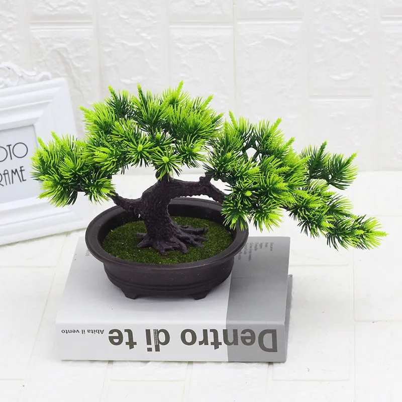 Artificial Plant Welcome Pine Ornaments Plastic Fake Green Plants