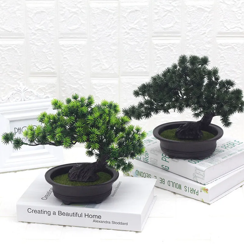 Artificial Plant Welcome Pine Ornaments Plastic Fake Green Plants