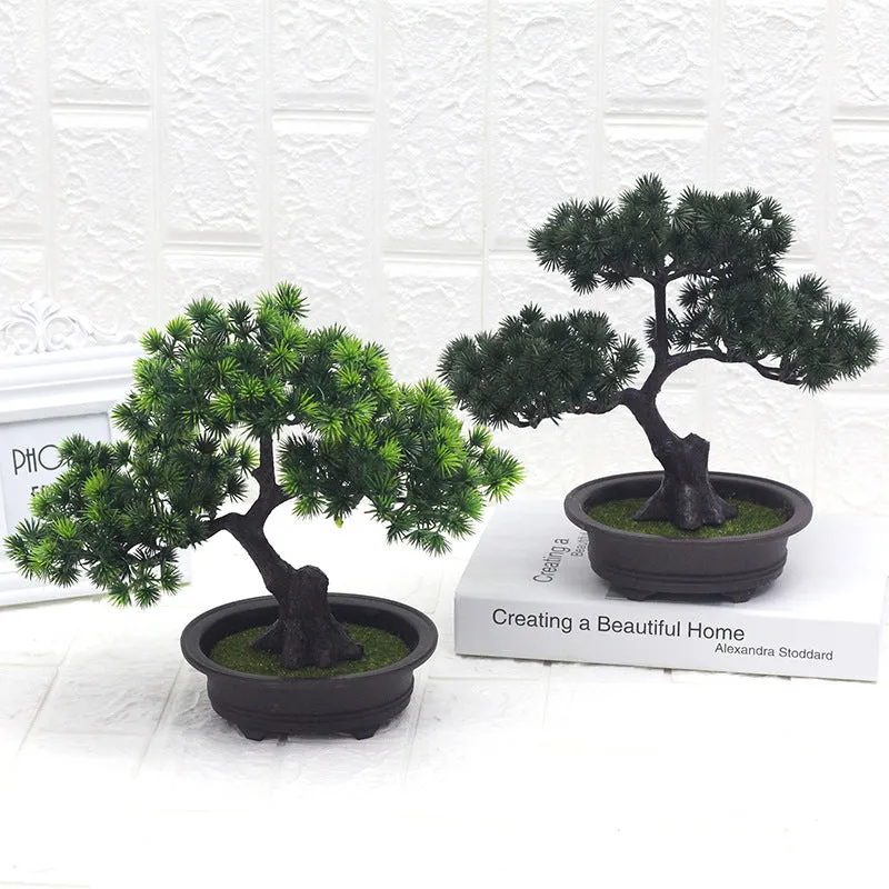 Artificial Plant Welcome Pine Ornaments Plastic Fake Green Plants