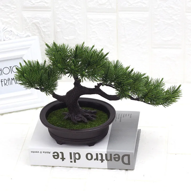 Artificial Plant Welcome Pine Ornaments Plastic Fake Green Plants