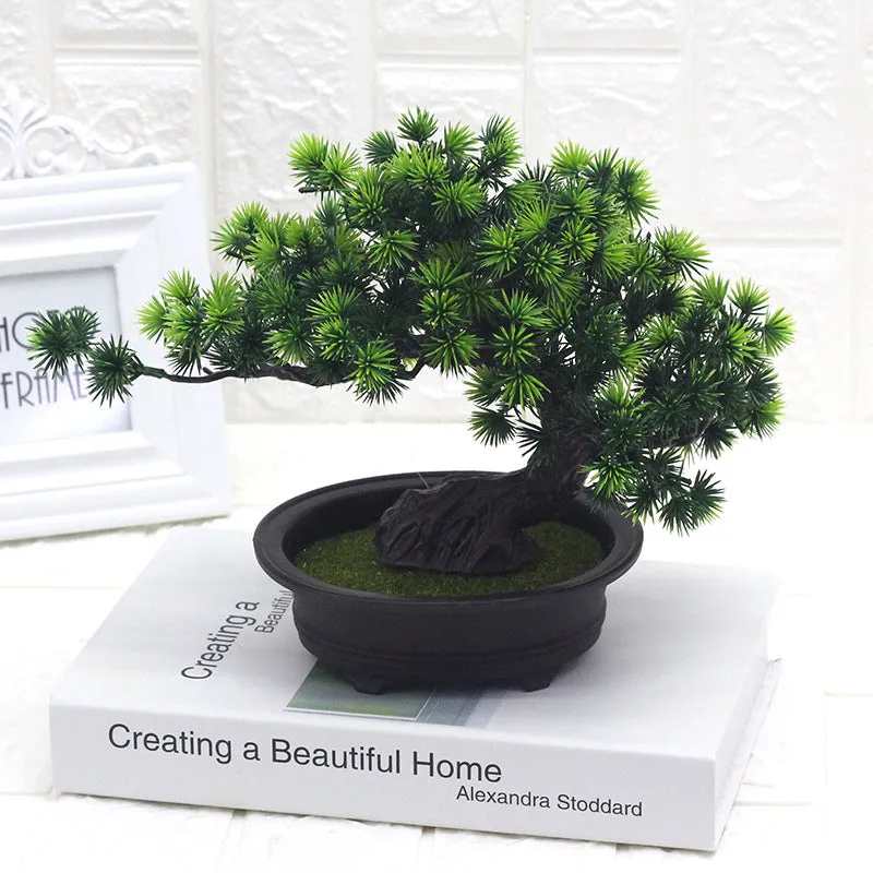 Artificial Plant Welcome Pine Ornaments Plastic Fake Green Plants