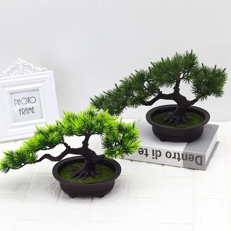 Artificial Plant Welcome Pine Ornaments Plastic Fake Green Plants