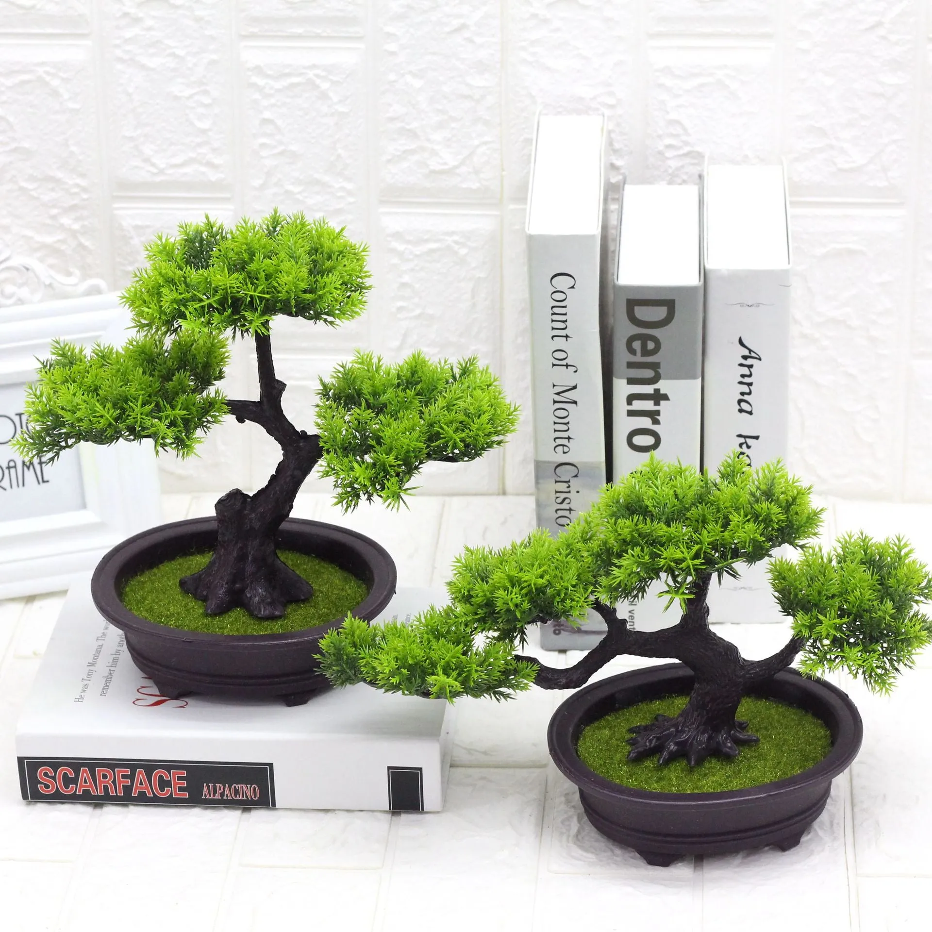 Artificial Plant Welcome Pine Plastic Fake Green Plants 2PCS