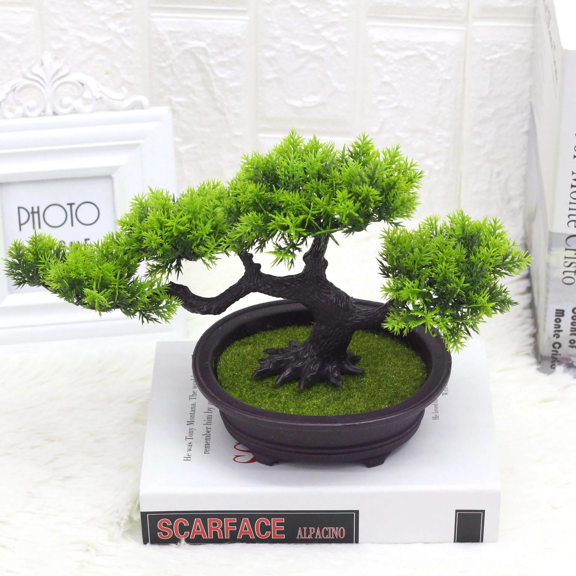 Artificial Plant Welcome Pine Plastic Fake Green Plants 2PCS