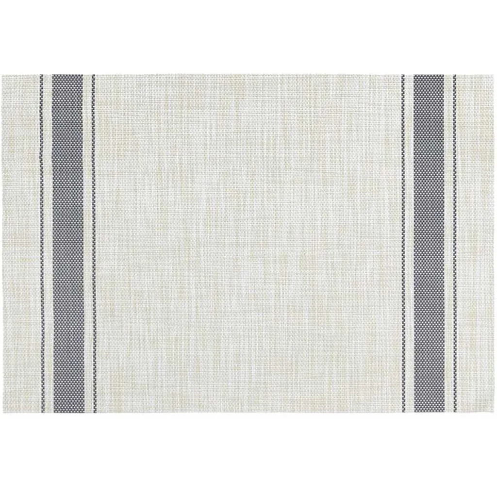 Bistro Stripe Vinyl Placemat Grey, 13in X 19in