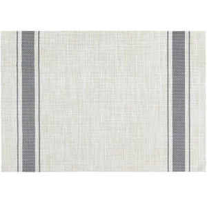 Bistro Stripe Vinyl Placemat Grey, 13in X 19in