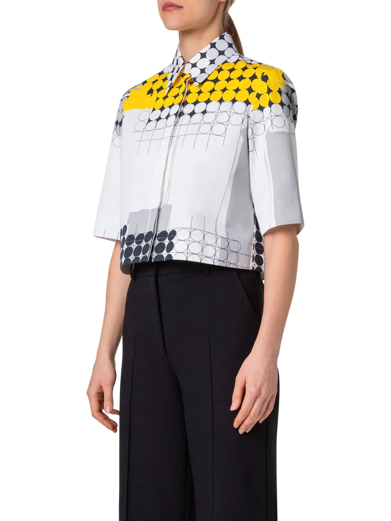 Blouse - Black/White/Yellow