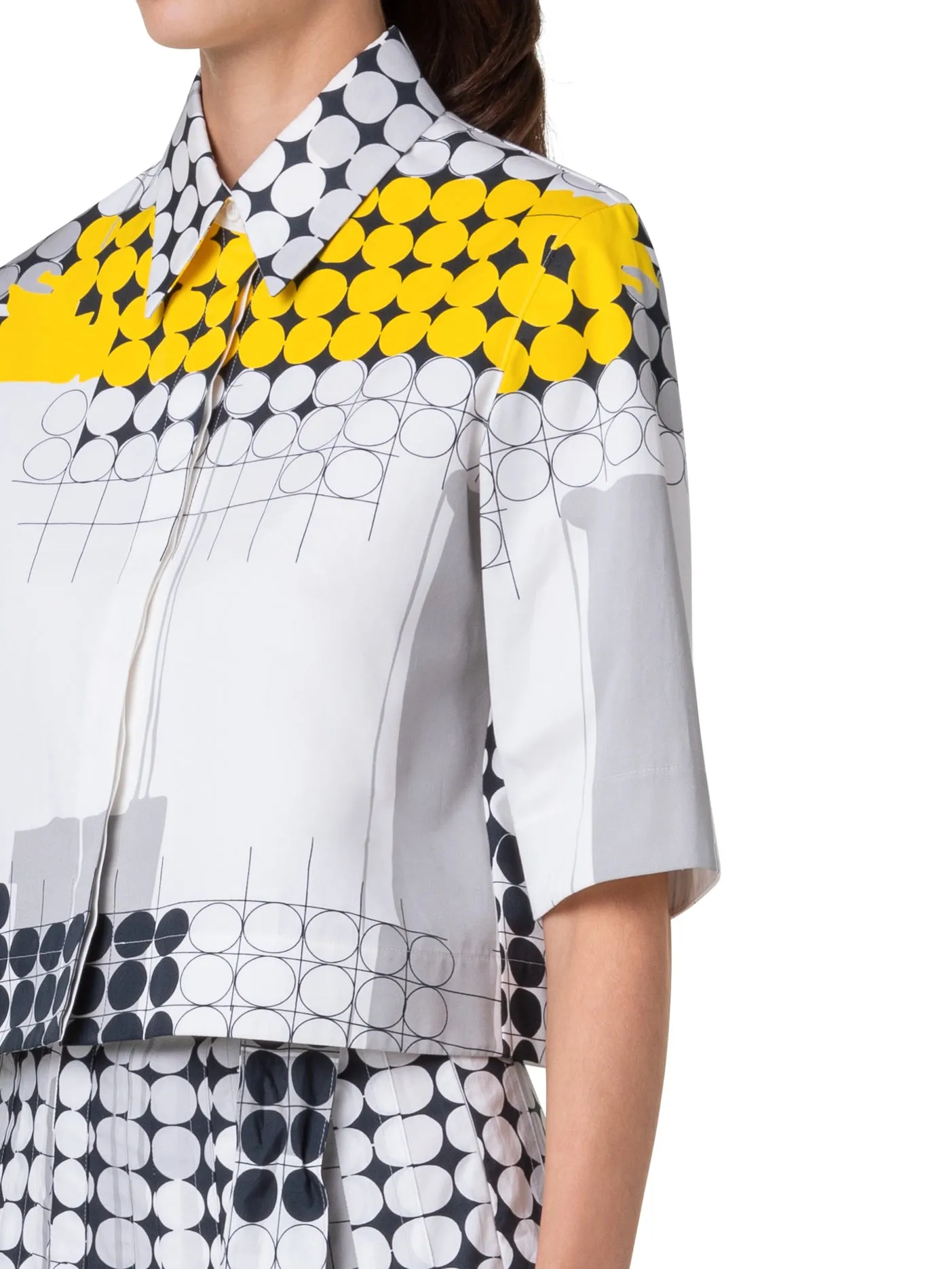 Blouse - Black/White/Yellow