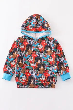 Blue character boy hoodie