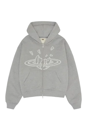 Broken Planet Market Heather Grey Zip Up Hoodie