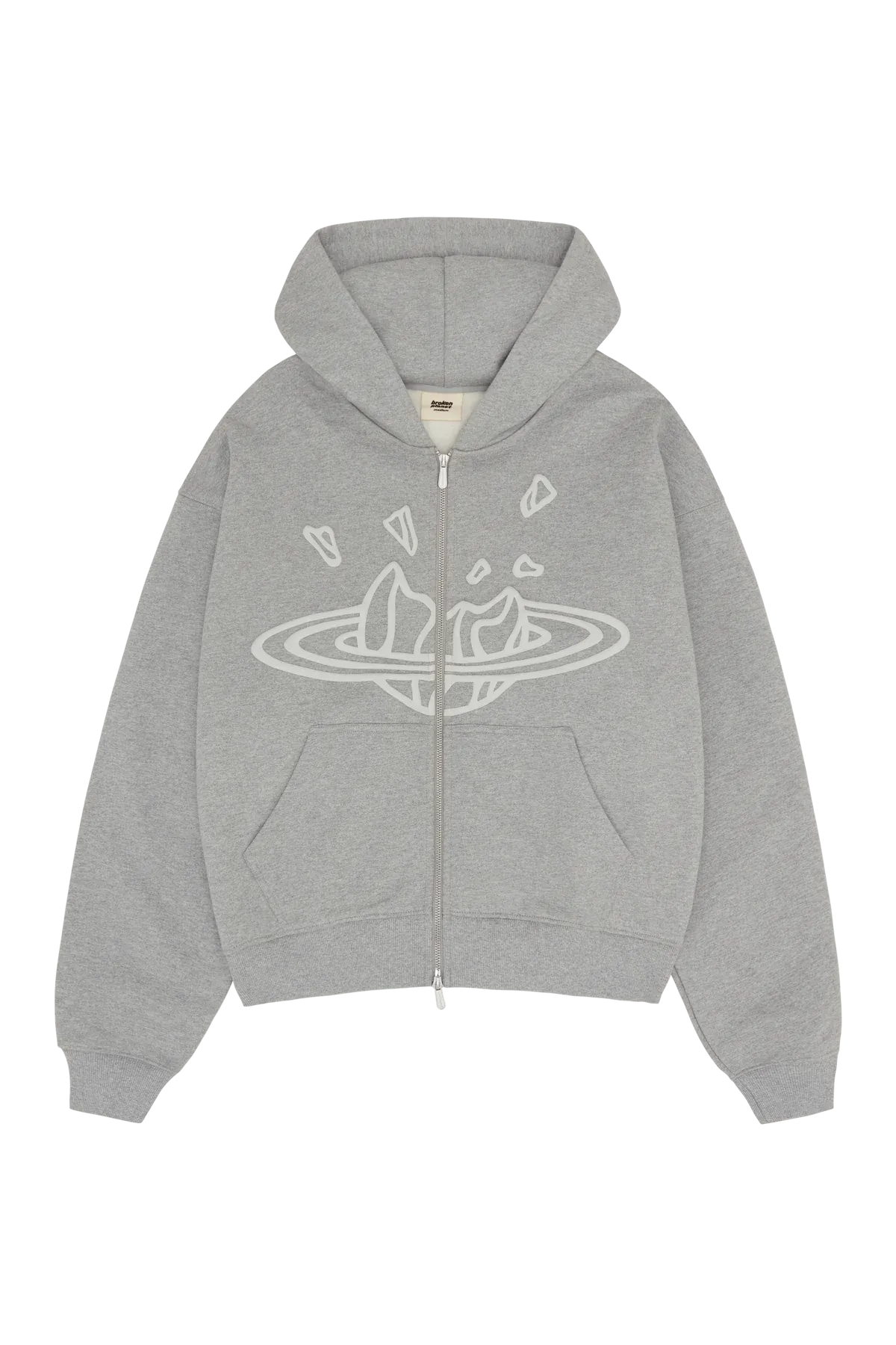 Broken Planet Market Heather Grey Zip Up Hoodie