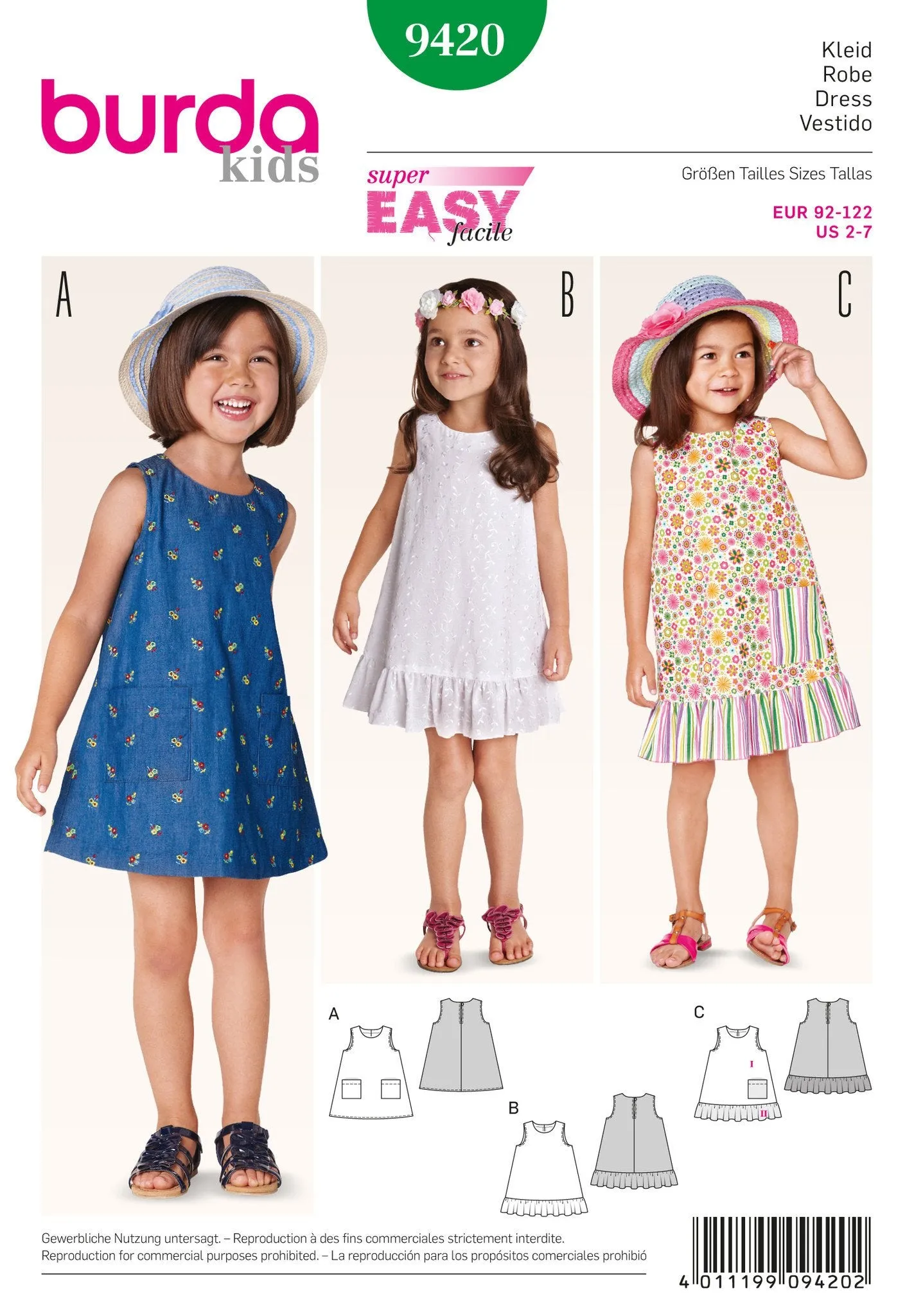 Burda 9420 Toddler Dress pattern | Easy