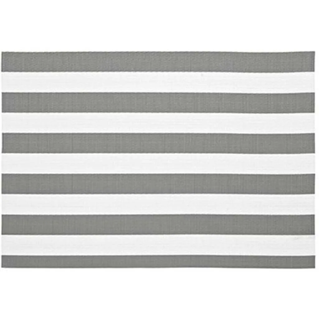 Cabana Stripe Vinyl Placemat Grey, 13in X 19in