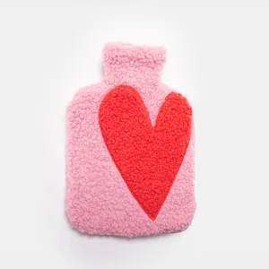 Caroline Gardner Pink & Red Heart Borg Hot Water Bottle