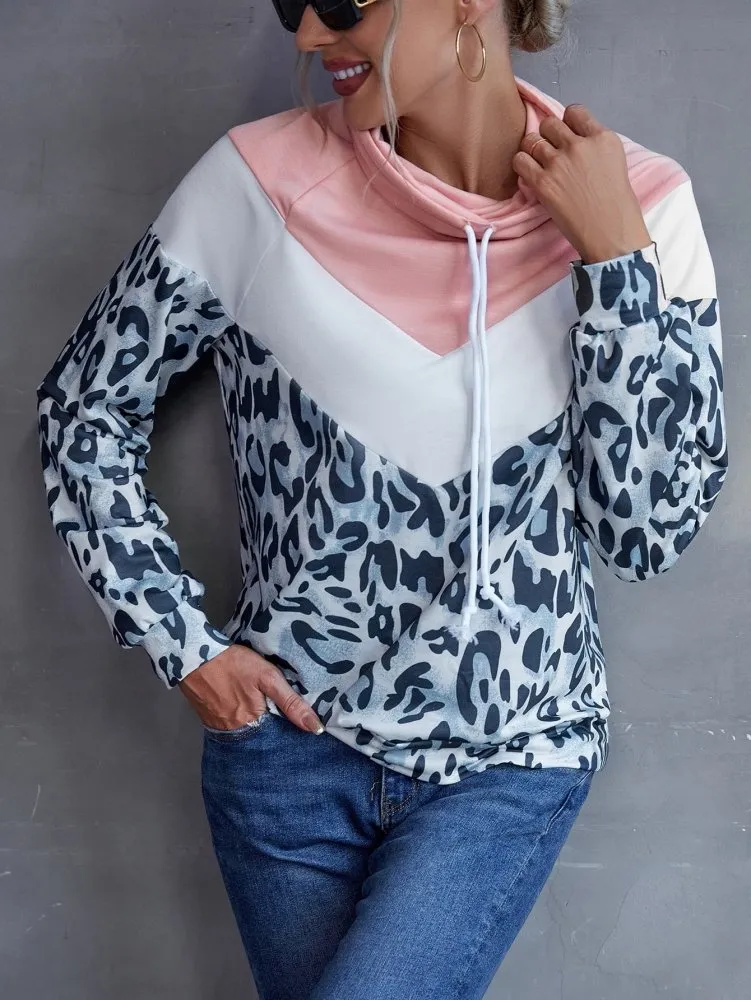 Chevron Fusion Leopard Color Block Sweatshirt