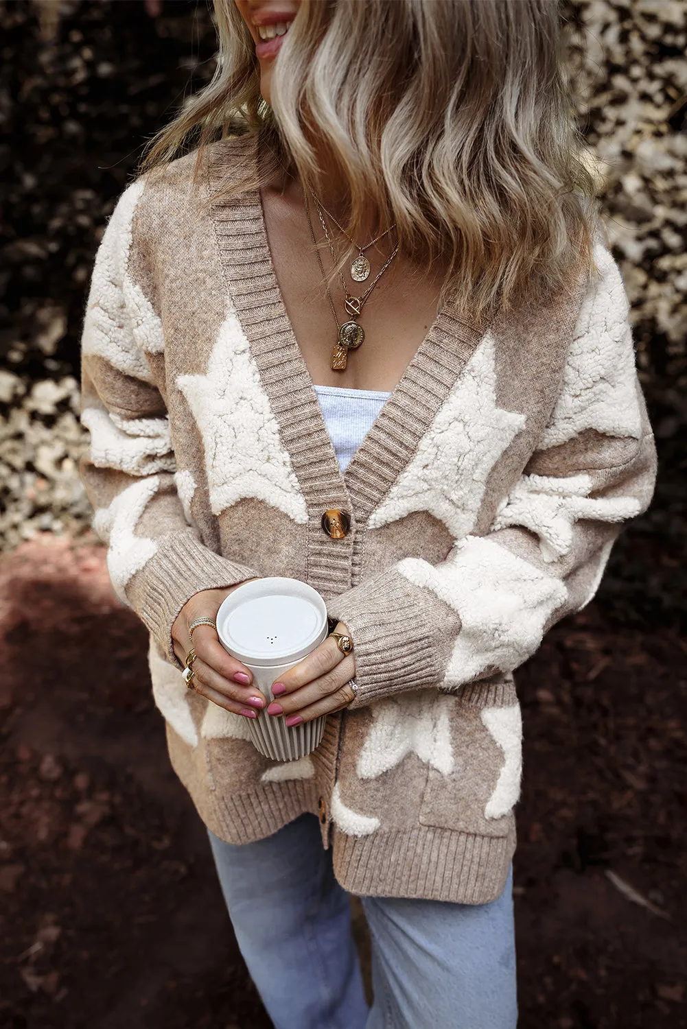 Clare Sherpa Star Cardigan