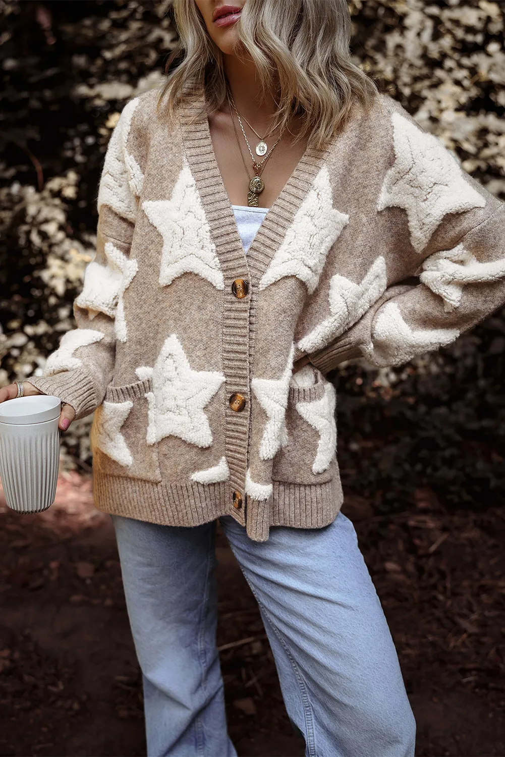 Clare Sherpa Star Cardigan