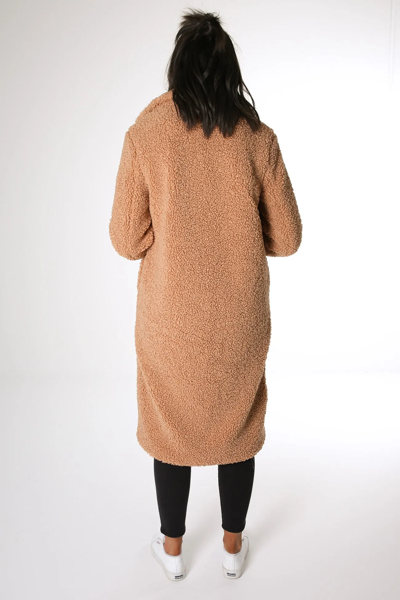 Elsie Teddy Coat Tan