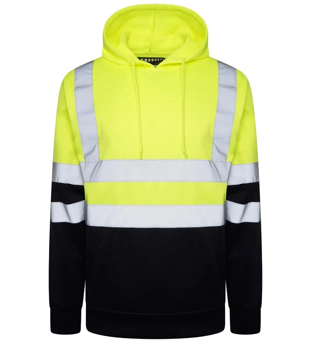 Hi Vis EN ISO 20471 Class 3 Yellow/Navy Pullover Hoodie