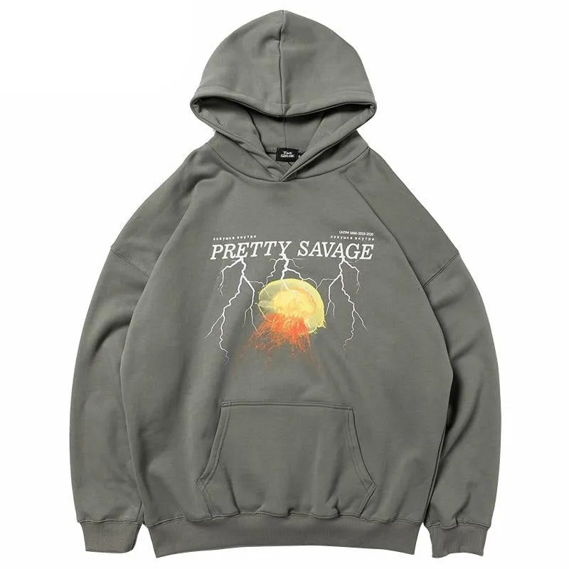 Hip Hop Lightning Print Hoodie