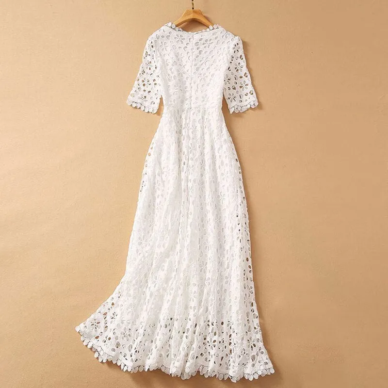 Hollow Out Embroidery Dress