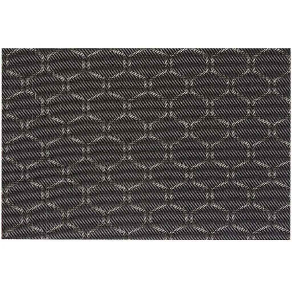 Honeycomb Vinyl Placemat Black, 13in X 19in