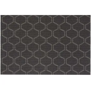 Honeycomb Vinyl Placemat Black, 13in X 19in