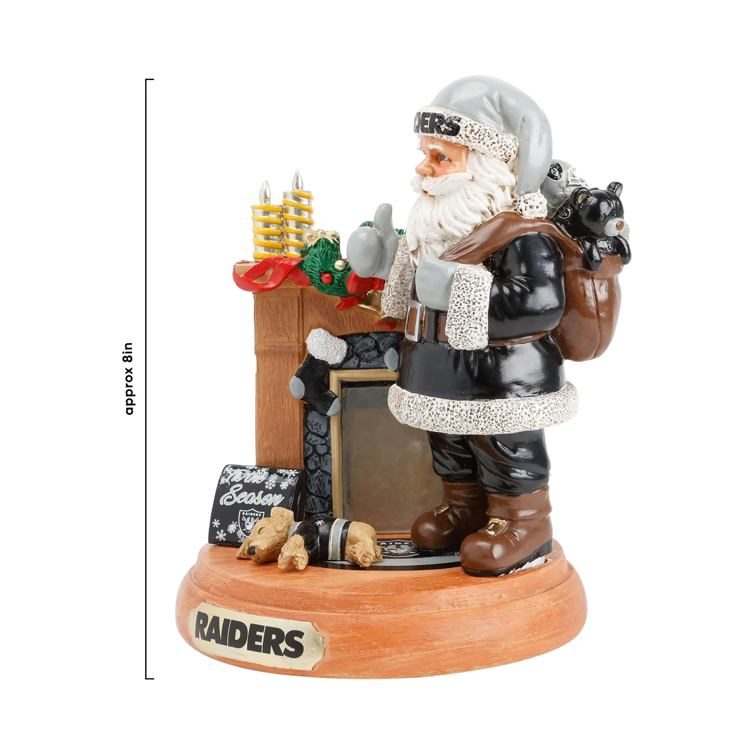 Las Vegas Raiders NFL Santa Fireplace Figurine