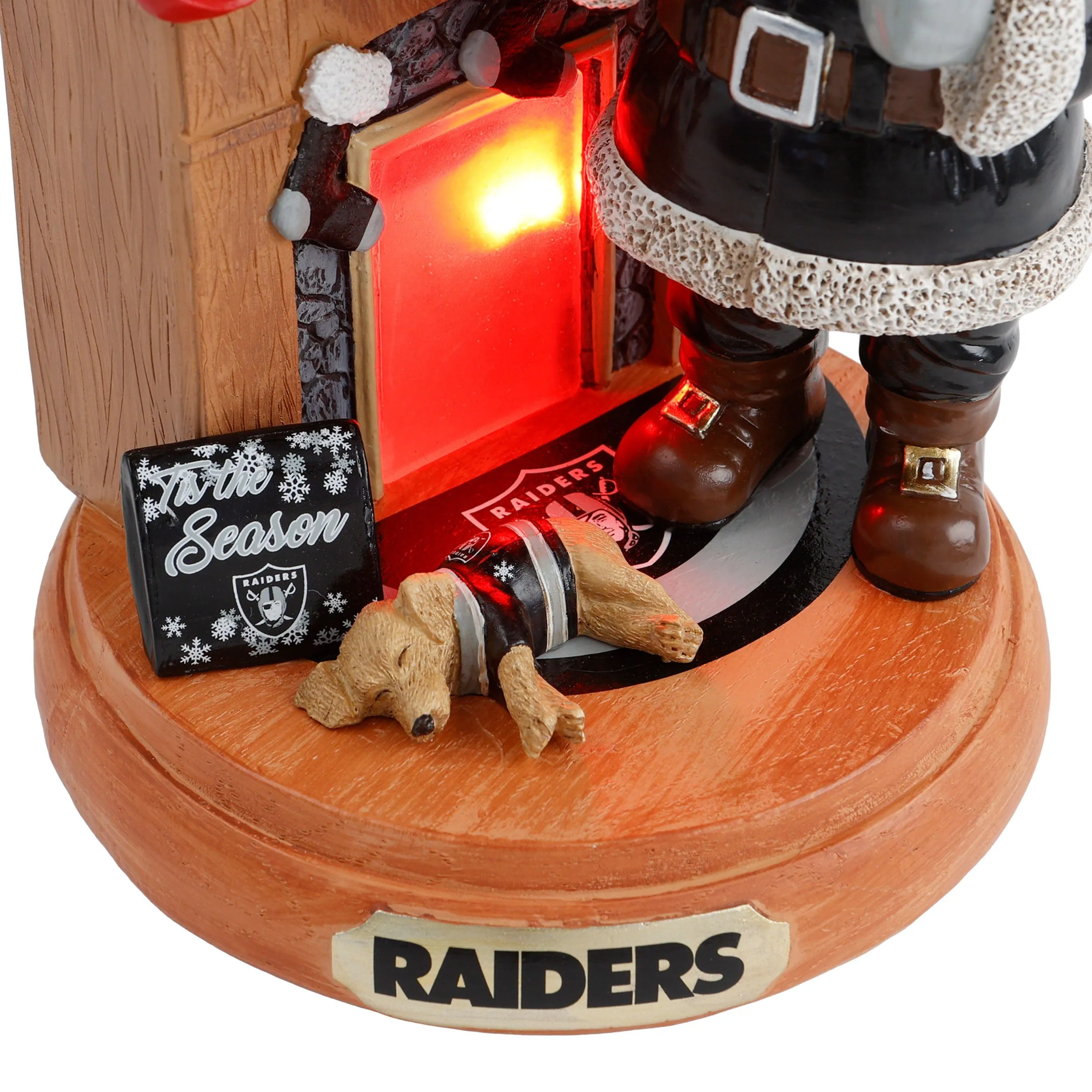 Las Vegas Raiders NFL Santa Fireplace Figurine