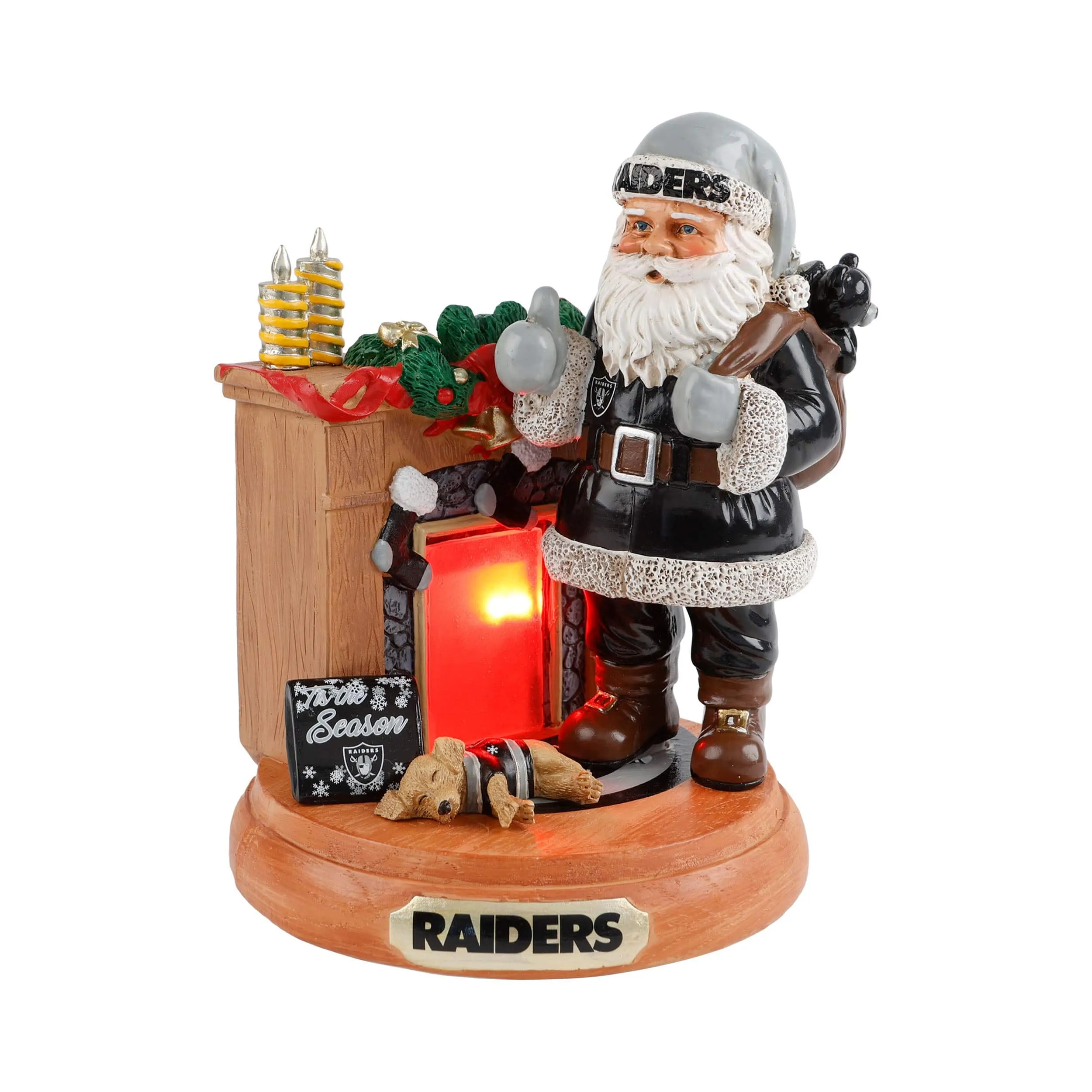 Las Vegas Raiders NFL Santa Fireplace Figurine