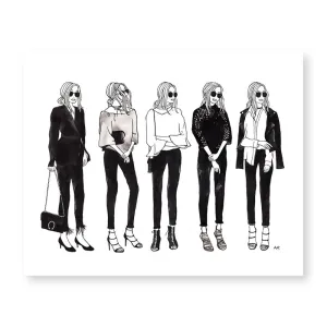 Minimalist Style Girls Art Print