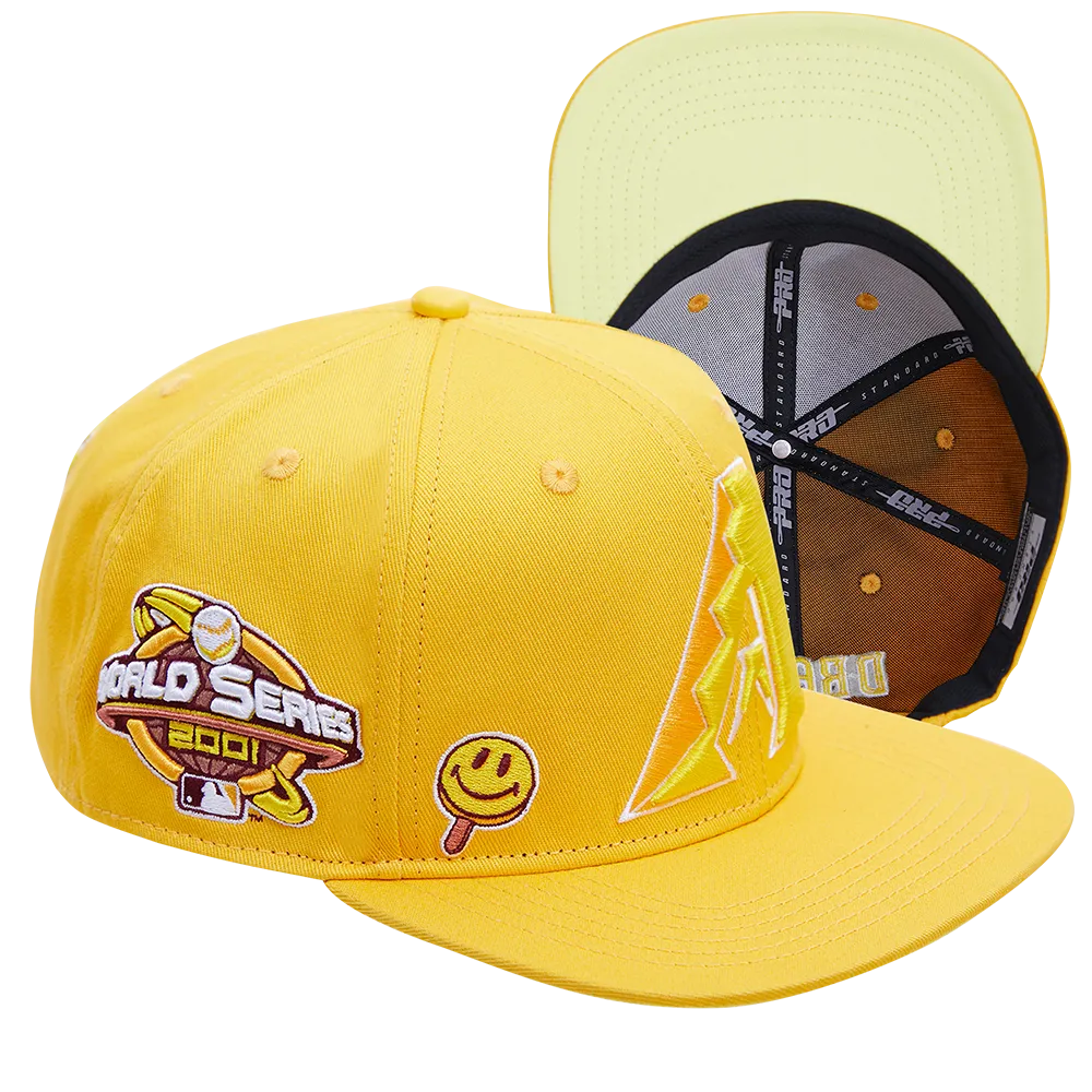 MLB ARIZONA DIAMONDBACKS SMILEY FACE FASHION UNISEX SNAPBACK HAT (YELLOW)