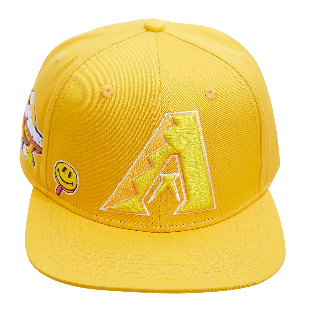 MLB ARIZONA DIAMONDBACKS SMILEY FACE FASHION UNISEX SNAPBACK HAT (YELLOW)