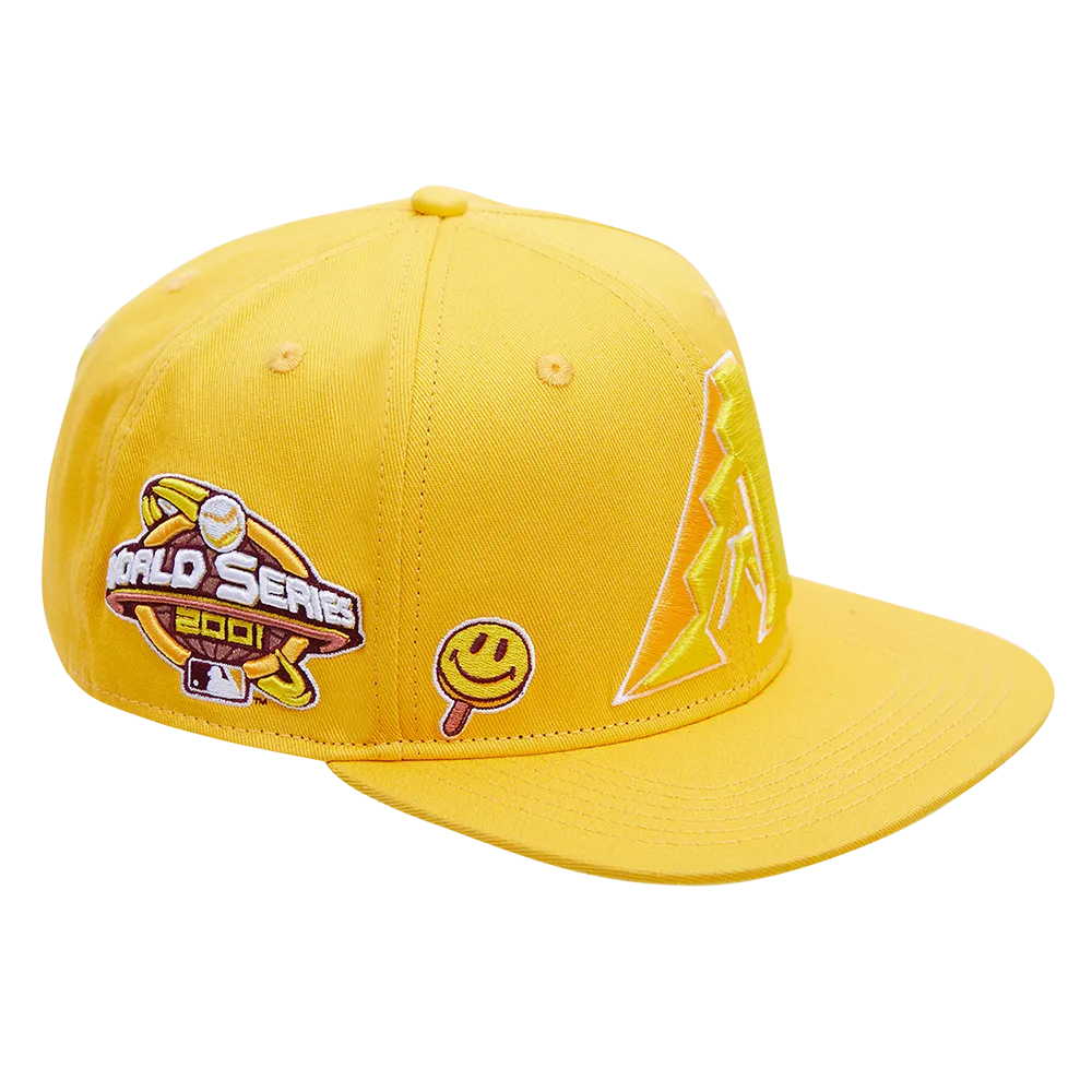 MLB ARIZONA DIAMONDBACKS SMILEY FACE FASHION UNISEX SNAPBACK HAT (YELLOW)