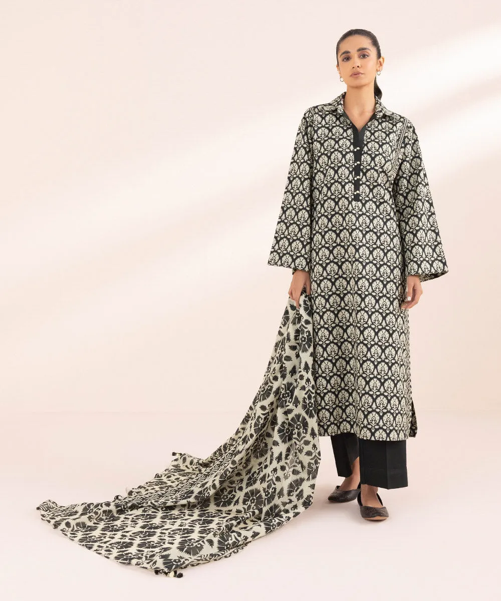 Monochrome '24-Printed Voile Dupatta - 00U1Ddy24V42