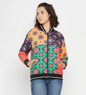 Multicolor Printed Reversible Jacket for Women