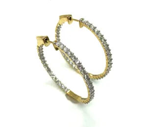 *New* 3 Ctw Diamond In & Out Hoops