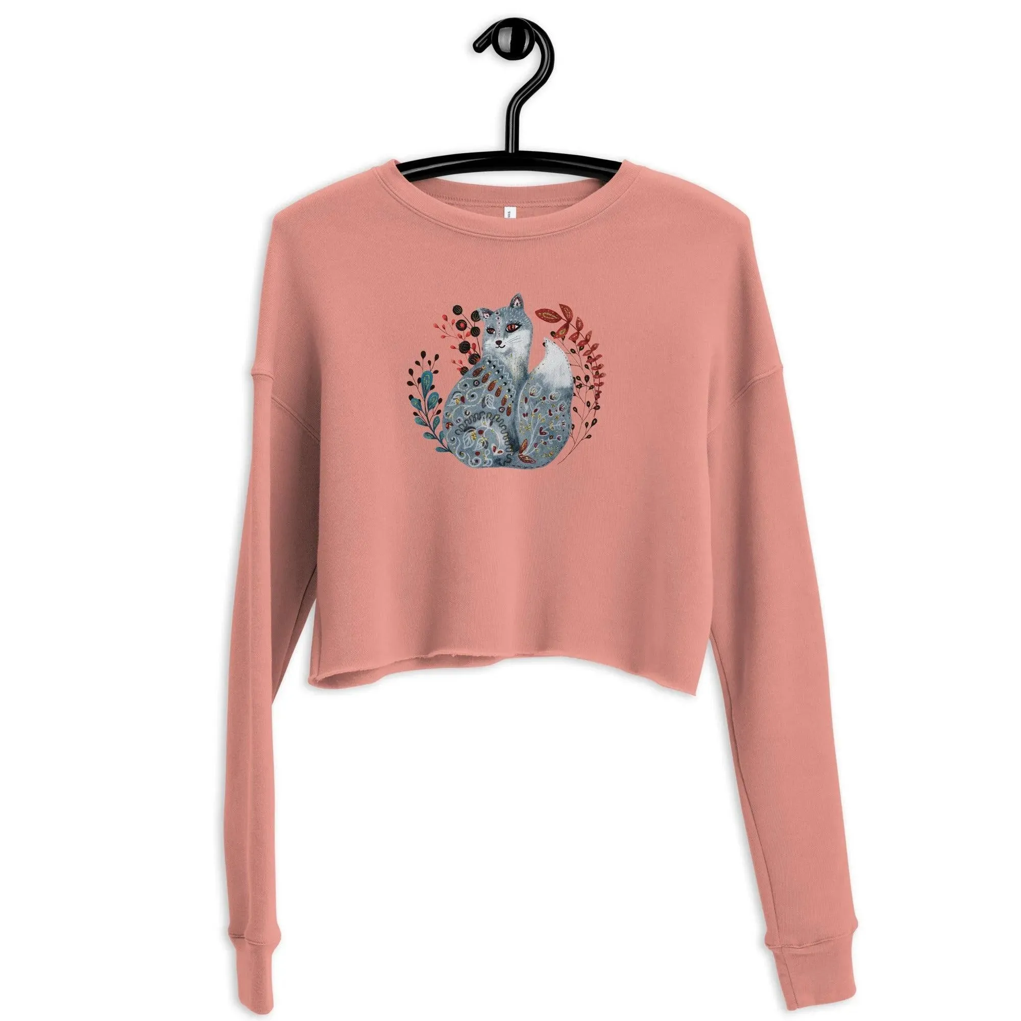 Nordic Winter Cropped Sweatshirt - Fox